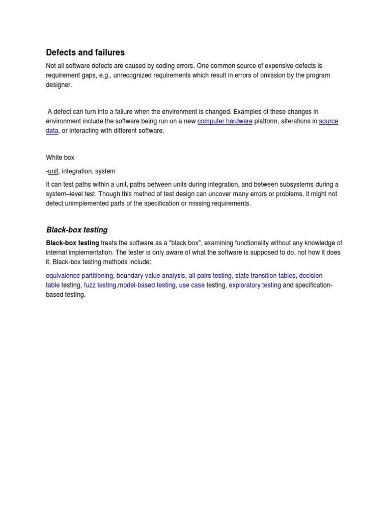 Software Testing: Defects & Methods | PDF
