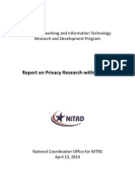 Report on Privacy Research within NITRD