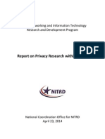 Report On Privacy Research Within NITRD