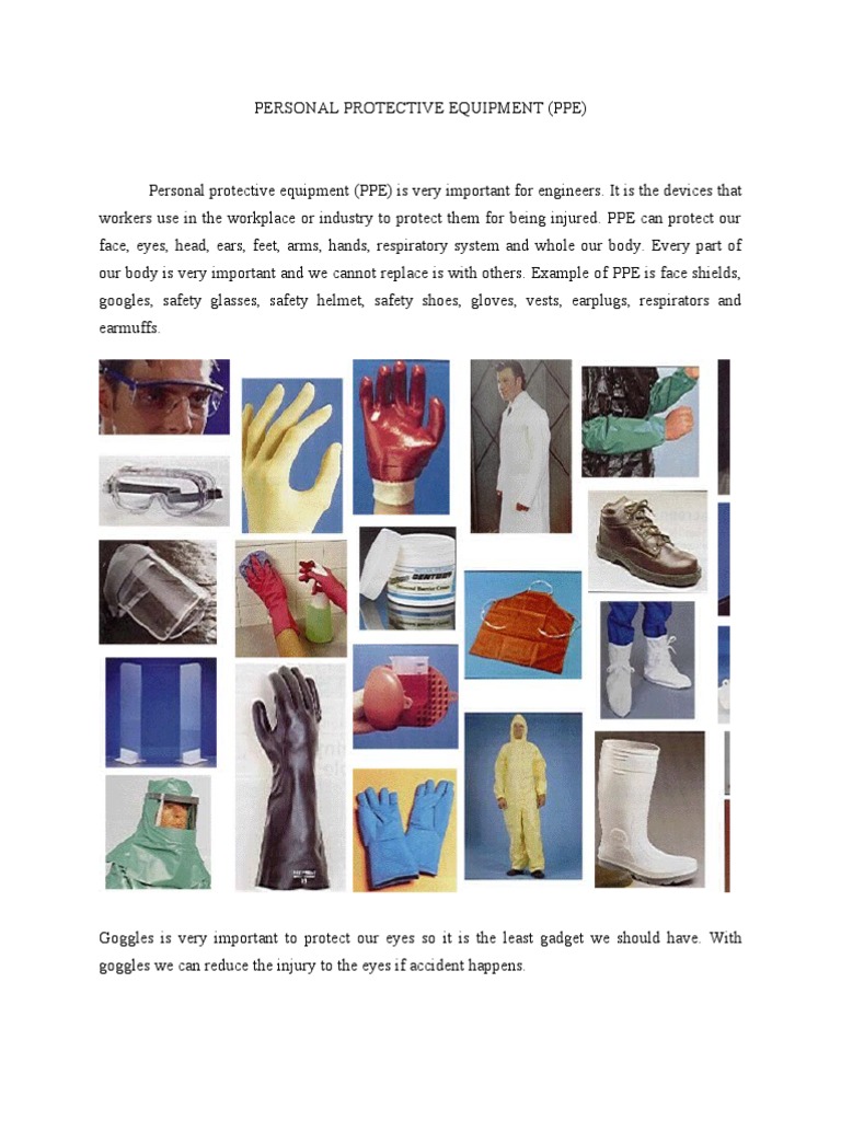 Personal Protective Equipment (Ppe) PDF Personal Protective