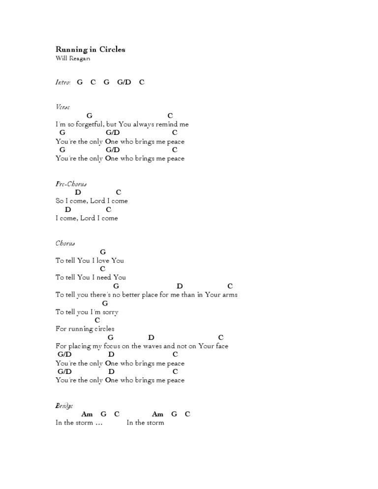 Running in Circles Song Structure Songs