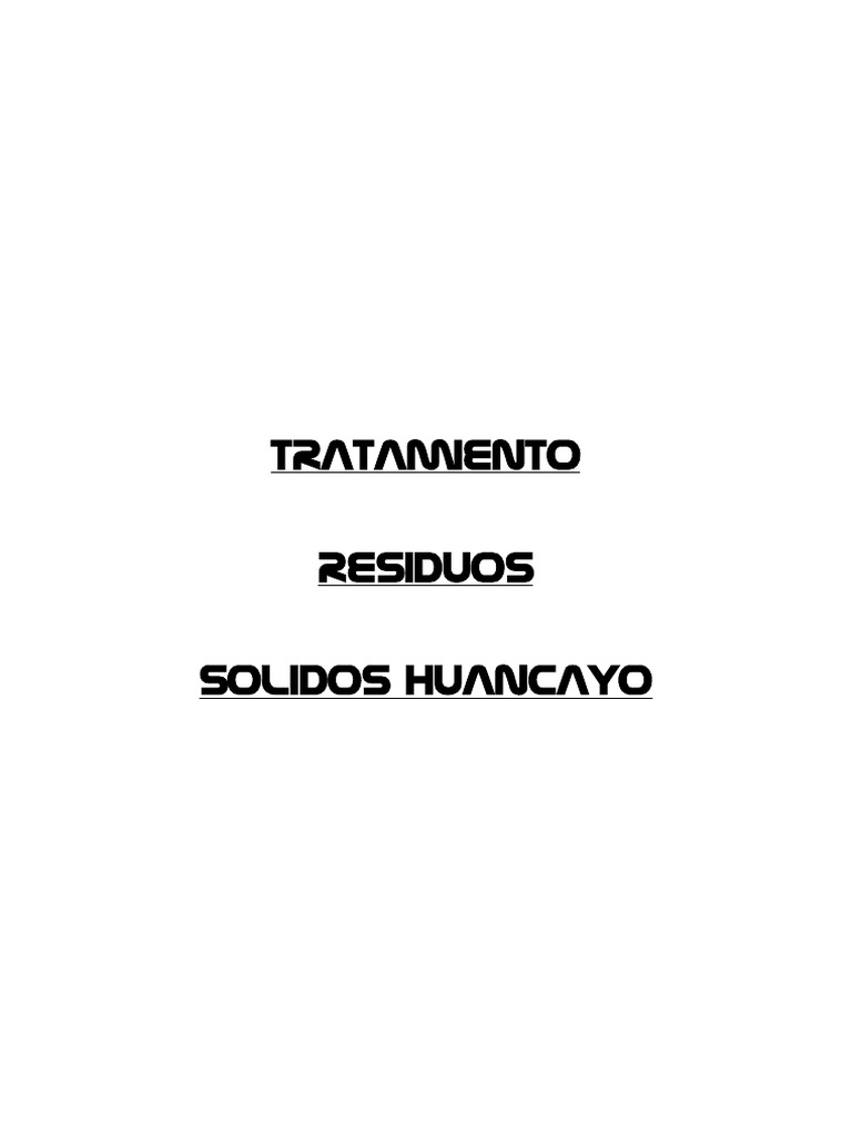 Manejo de Residuos Sólidos en Huancayo | PDF | Residuos | Clima