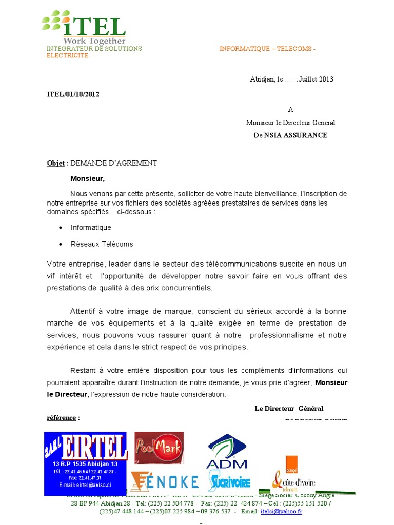 lettre demande dagrementdoc