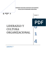 Liderazgo Y Cultura Organizacional: Grupo 7