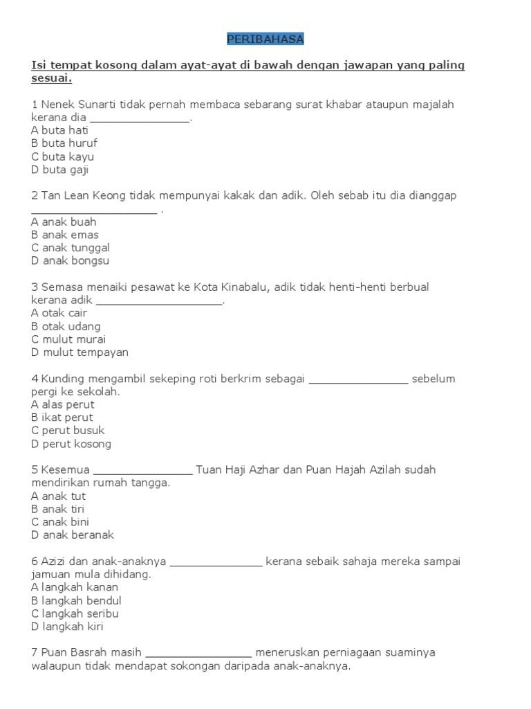 Peribahasa Pmr Pdf