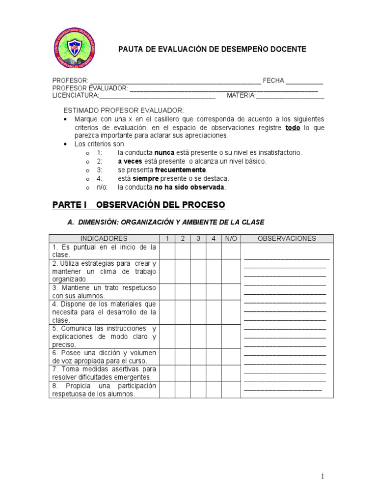 Evaluación de Desempeño Docente | PDF | Maestros | Planificación