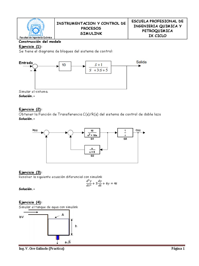 Simulación y Control de Procesos en Simulink | PDF