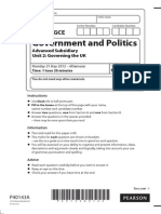 Government and Poltics AS Edexcel June 2012