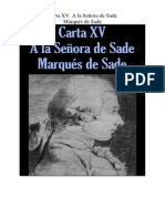 Marques de Sade - Carta 15. A La Señora de Sade