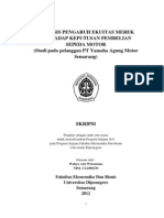 Download ANALISIS PENGARUH EKUITAS MEREK TERHADAP KEPUTUSAN PEMBELIAN SEPEDA MOTOR Studi pada pelanggan PT Yamaha Agung Motor Semarang by Riki Handika SN221701220 doc pdf