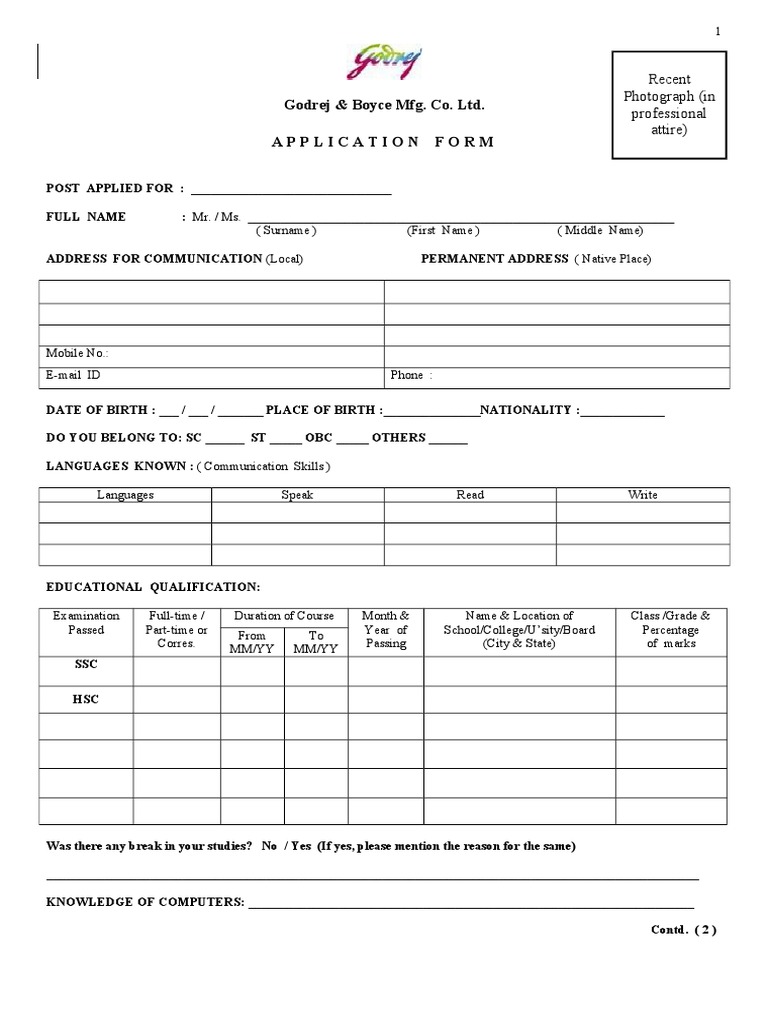 Application Fsdsorm Godrej Employee Benefits Employment