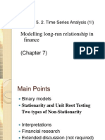 Modelling Long-Run Relationship in Finance (Chapter 7) : Module 5. 2. Time Series Analysis (1I)