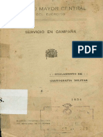 Reglamento Cartografia Militar - Servicio en Campaña - 1934