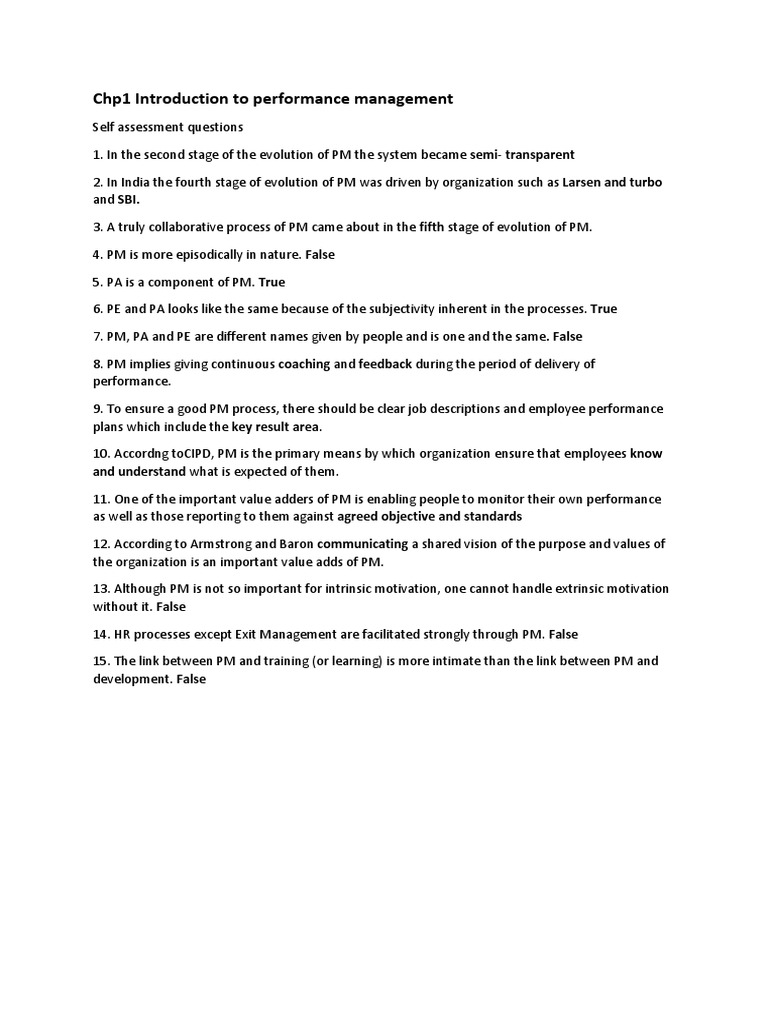 Chp1 Introduction To Performance Management | PDF