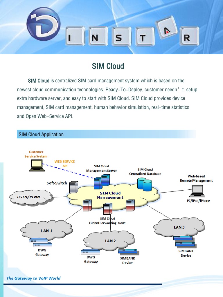 SIM Cloud: VoIP SIM Management System | PDF | Voice Over Ip | Gateway ...
