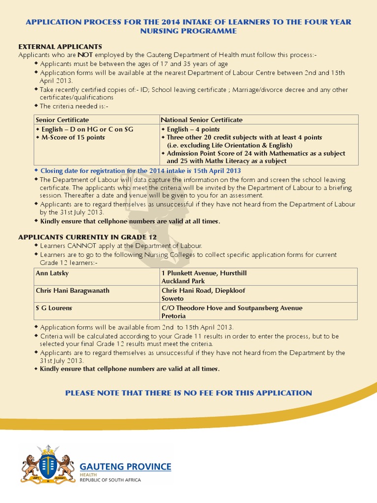2014 Nursing Program Application Guide | PDF
