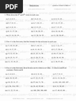 Sequences Worksheet #01,Number from GCSE Maths Tutor