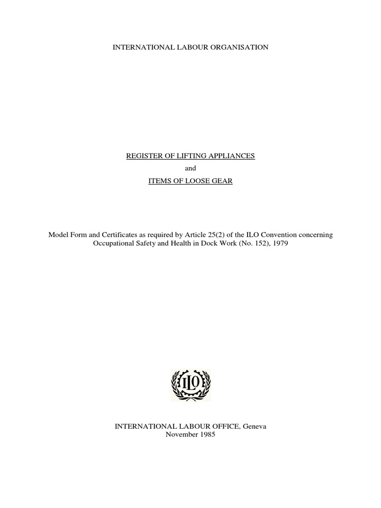 Chain Register PDF International Labour Organization Crane (Machine)