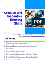 Creative and Innovative Thinking Skills.