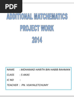 Download Additional Mathematics Project Work 2014 by Mohamad Harith SN221730152 doc pdf