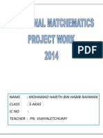 Additional Mathematics Project Work 2014