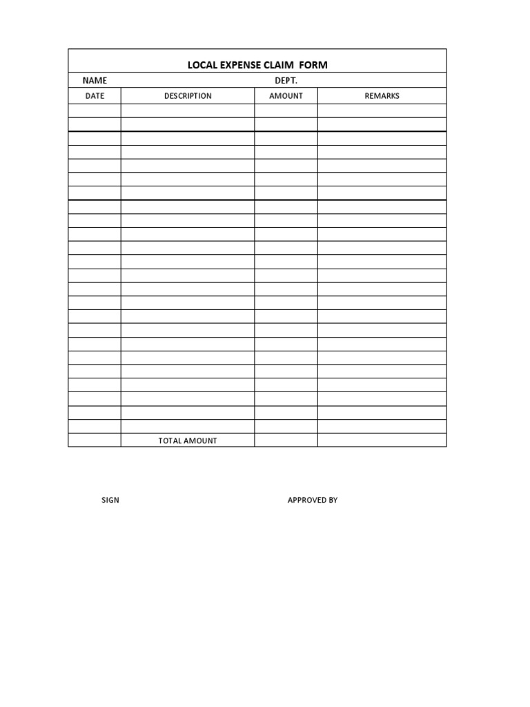 Local Expense Claim Form | PDF