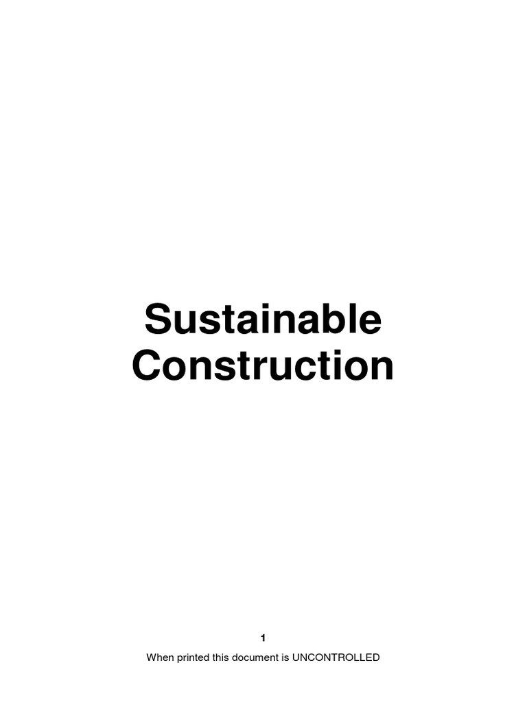 Sustainable Construction Pdf Green Building Sustainability