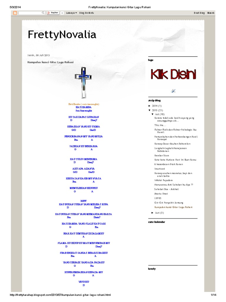 Kumpulan Kunci Gitar Lagu Rohani | PDF