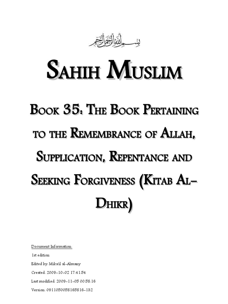 Sahih Muslim - Book 35 - The Book Pertaining To The Remembrance of ...