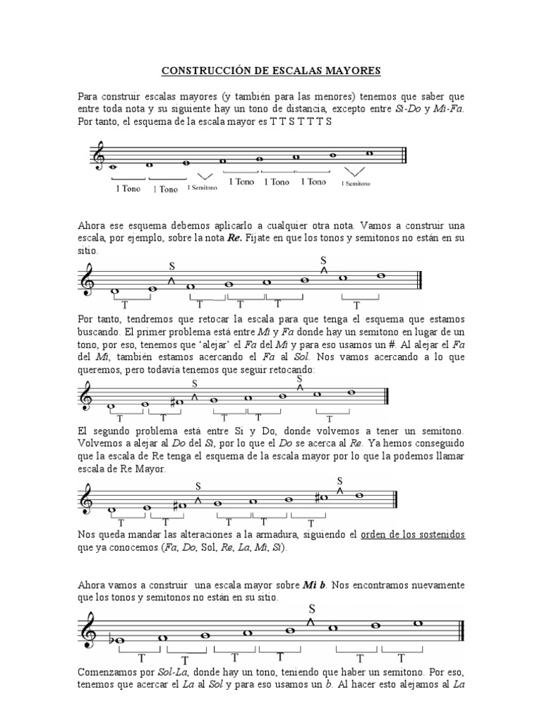 Construcción de Escalas Mayores | PDF | Escala (música) | Composiciones ...