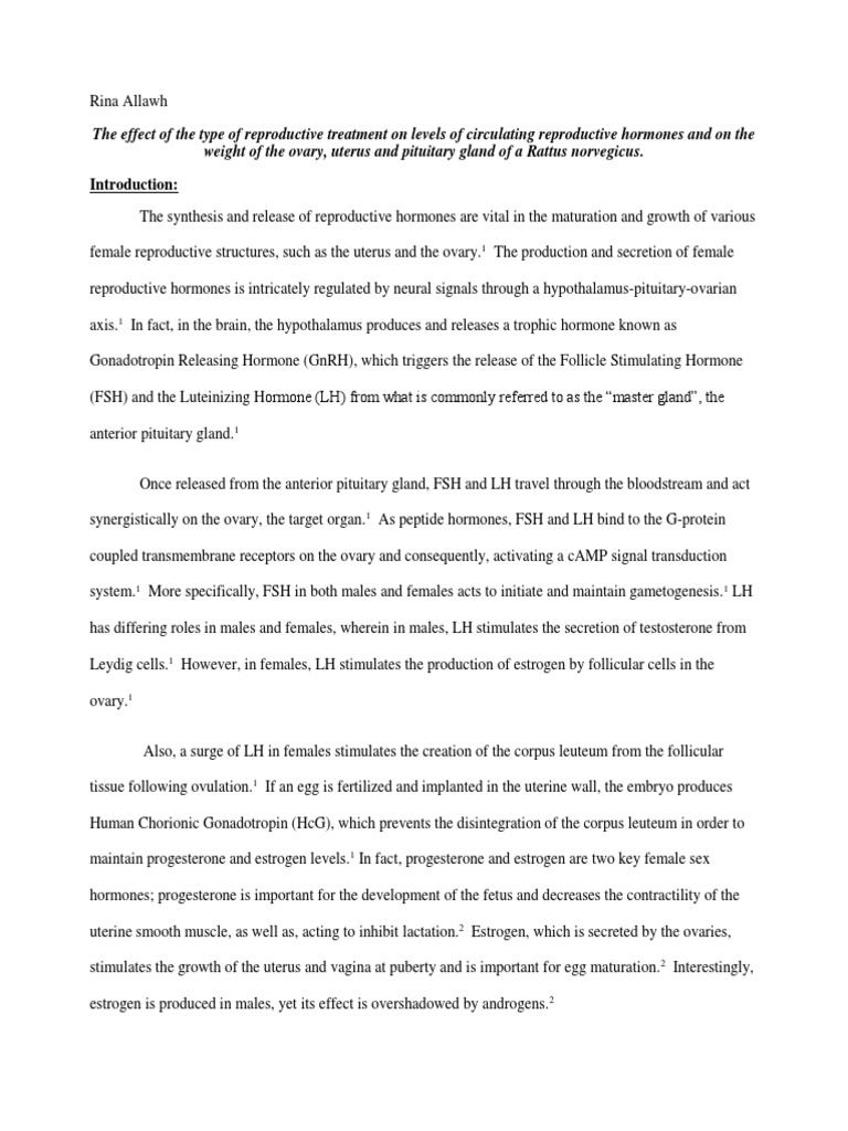 Reproductive Endocrinology Lab Report Luteinizing Hormone Gonadotropin