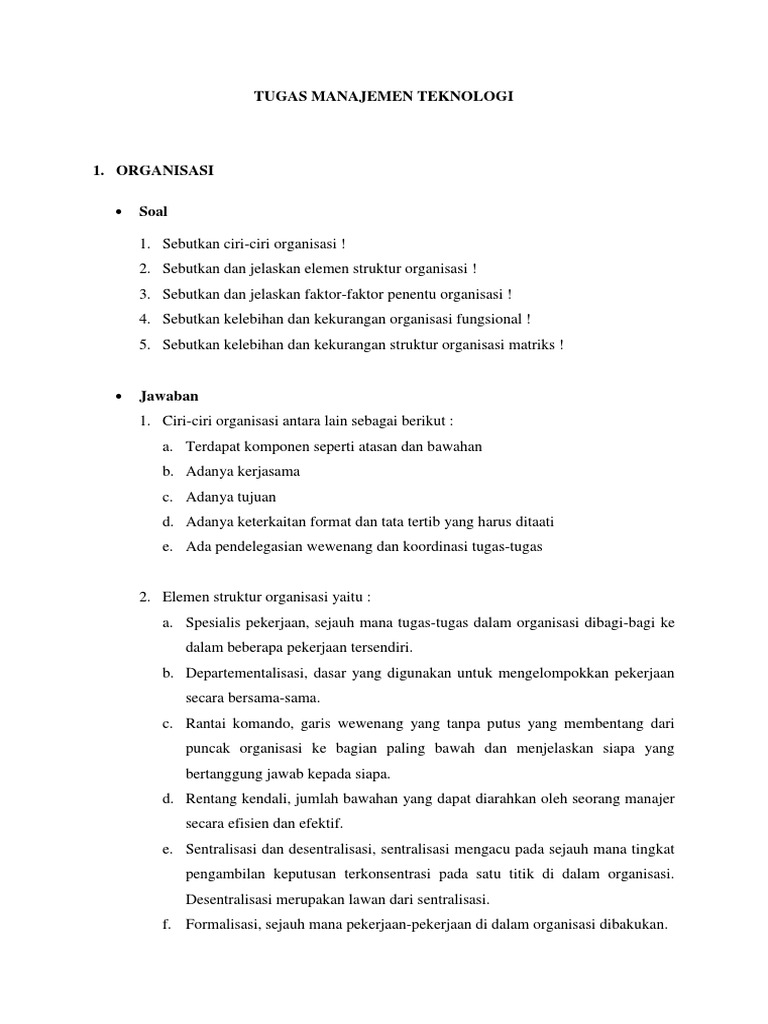 Tugas Soal Dan Jawaban