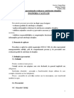 Procedura Operaţională Evaluarea Satisfacţiei Clienţilor