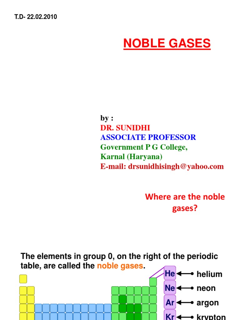 Inert Gases Ppt Argon Gases