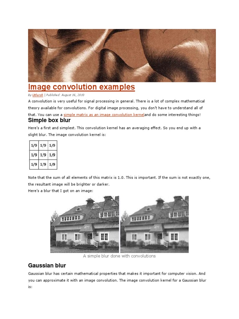 Image Convolution Examples | PDF | Computer Graphics | Graphics