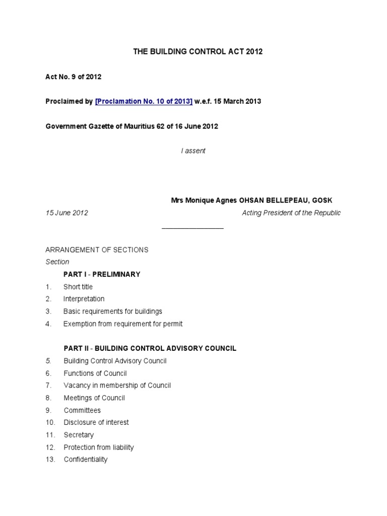 Building Control Act 2012 Overview | PDF | Business