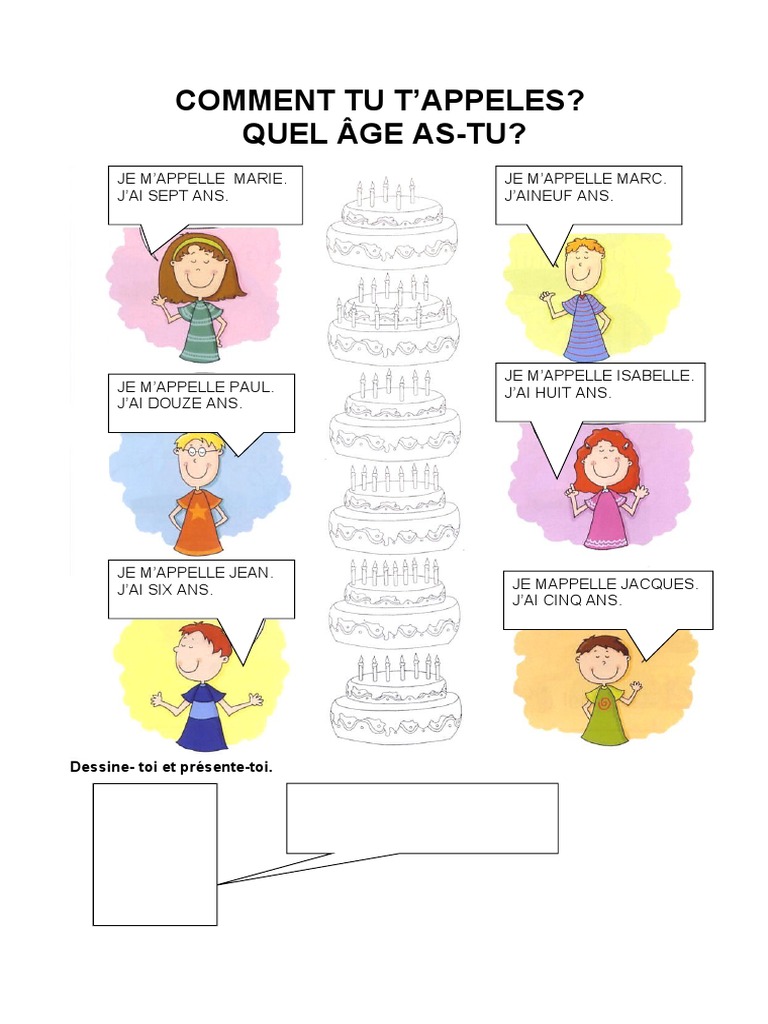 Comment Tu T Appelle Quel Age As Tu