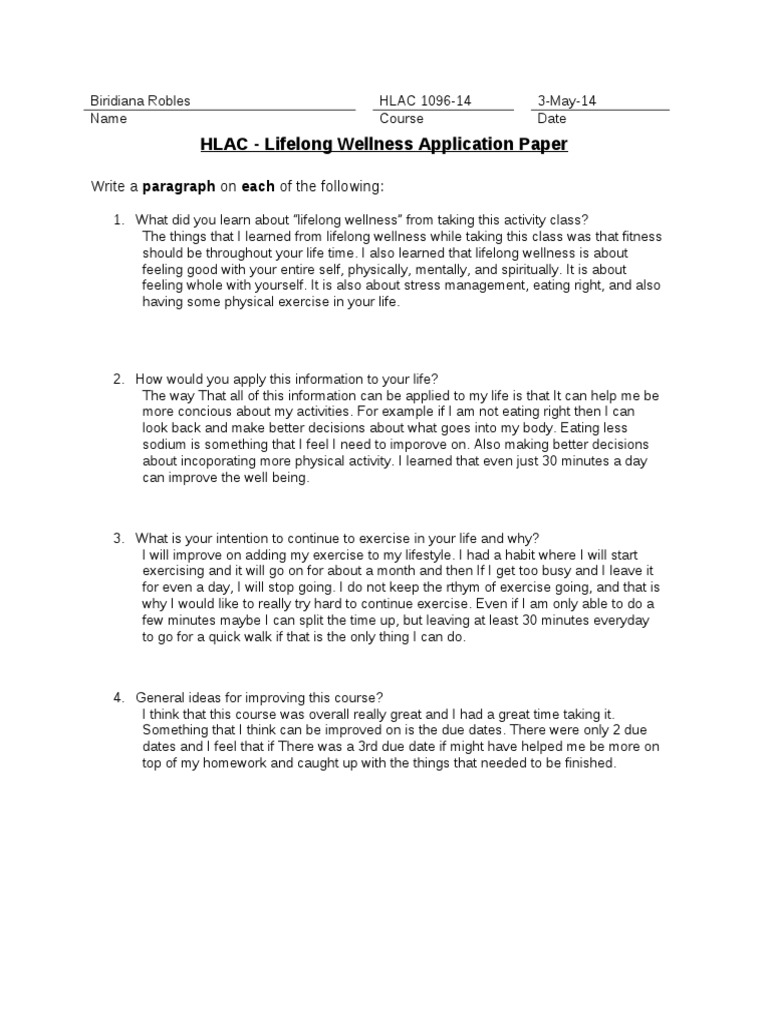 Online App Paper-Lifelong Wellness Paper | PDF