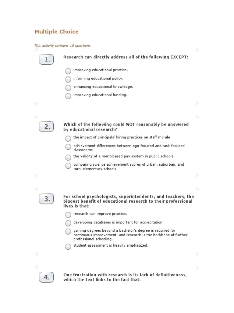 Multiple Choice: This Activity Contains 10 Questions | PDF ...