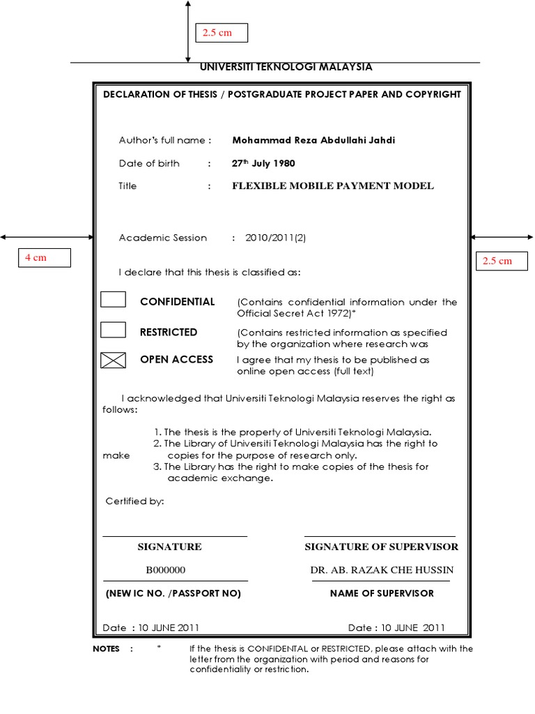 Utm thesis format 2020 template picture