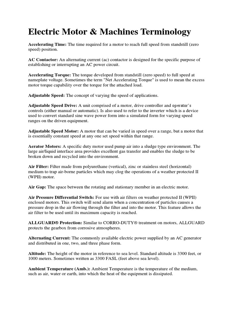Electrical Terminology PDF Electric Motor Rectifier