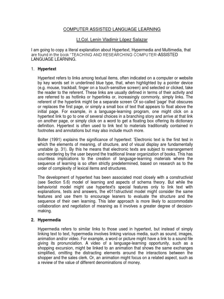 Language Learning with Tech | PDF | Hyperlink | Hypertext