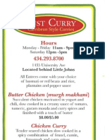 Just Curry menu