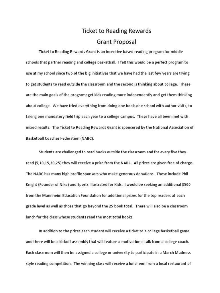 Incentive-Based Reading Program Grant | PDF | School Library | Behavior ...