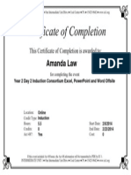 Certificate of Completion: Amanda Law