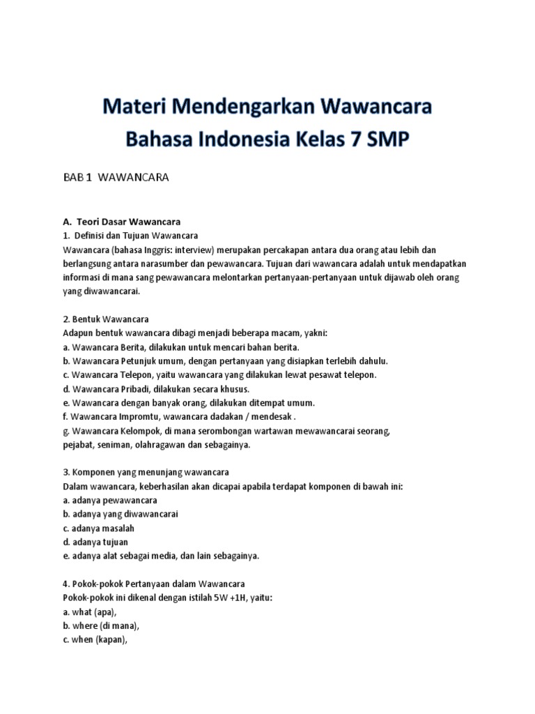 Bab 1 Wawancara Pdf