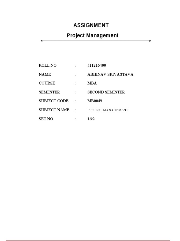 Project Management Assignment Overview | PDF | Project Management ...