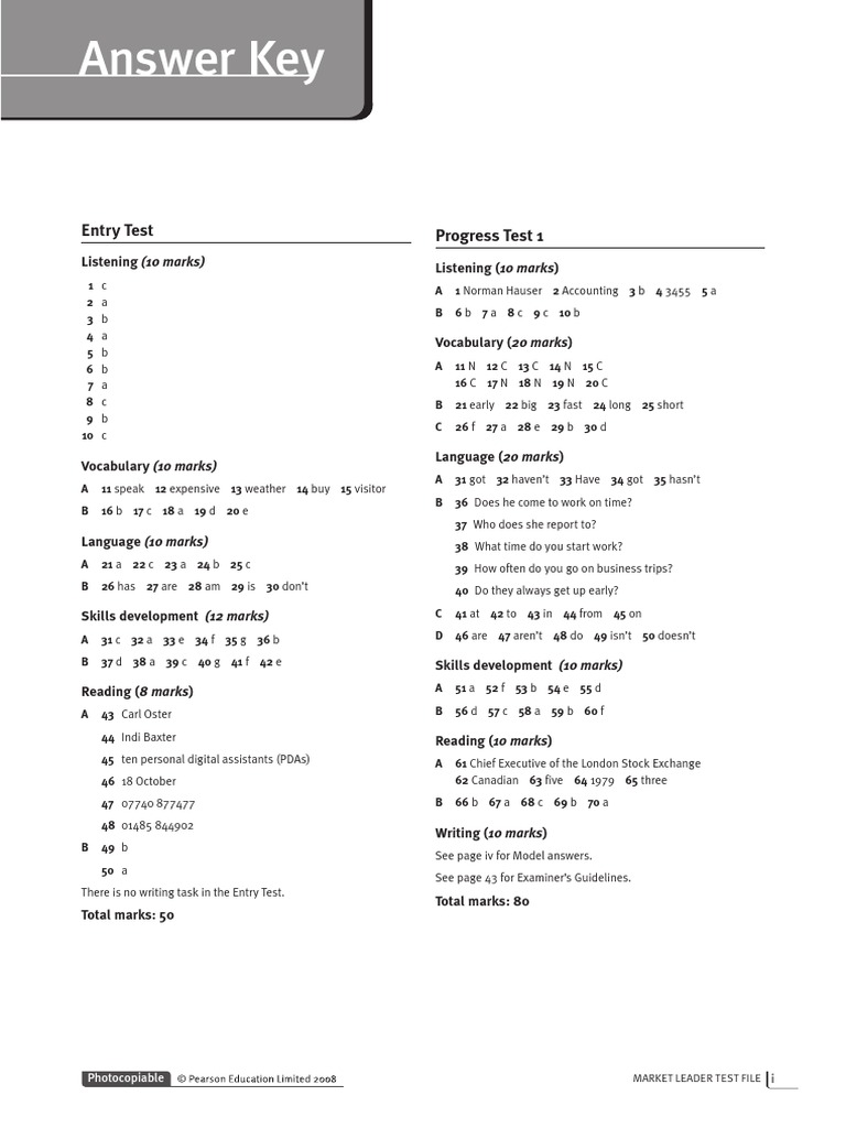 Market Leader Advanced Answer Keys Pdf