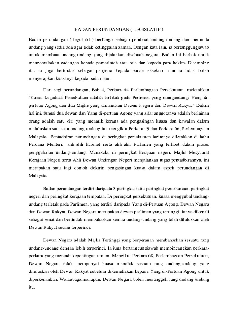 Badan Perundangan | PDF