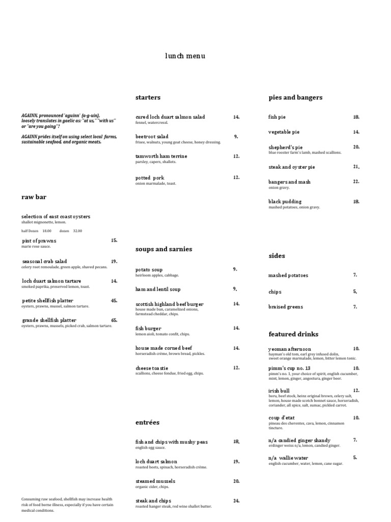 Lunch Menu Final3 | PDF | Hamburgers | Salad